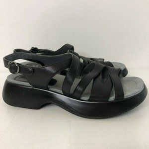 Dansko Lolita Black Leather Strappy Sandals
